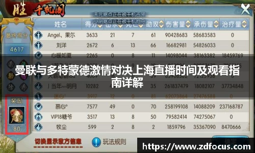 曼联与多特蒙德激情对决上海直播时间及观看指南详解